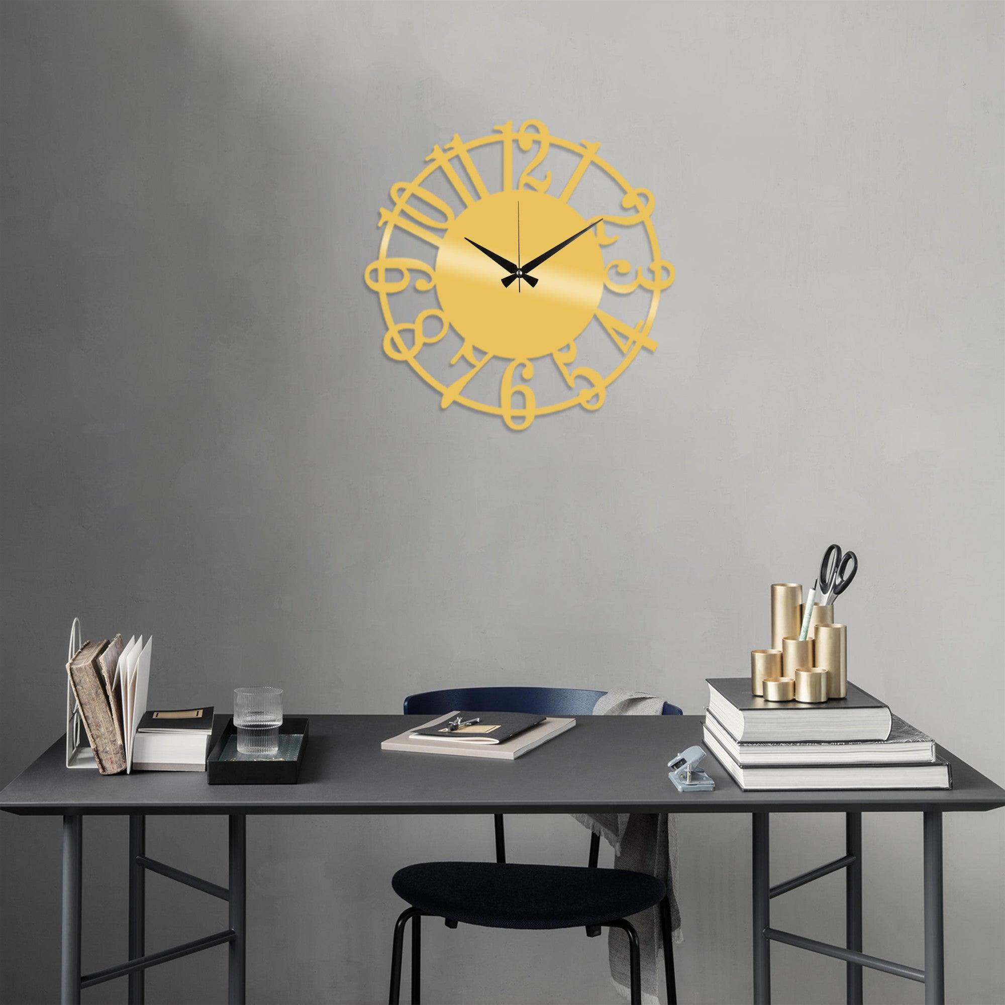 Ceas de perete Metal Wall Clock 15 - Gold, Aur, 48x1x48 cm