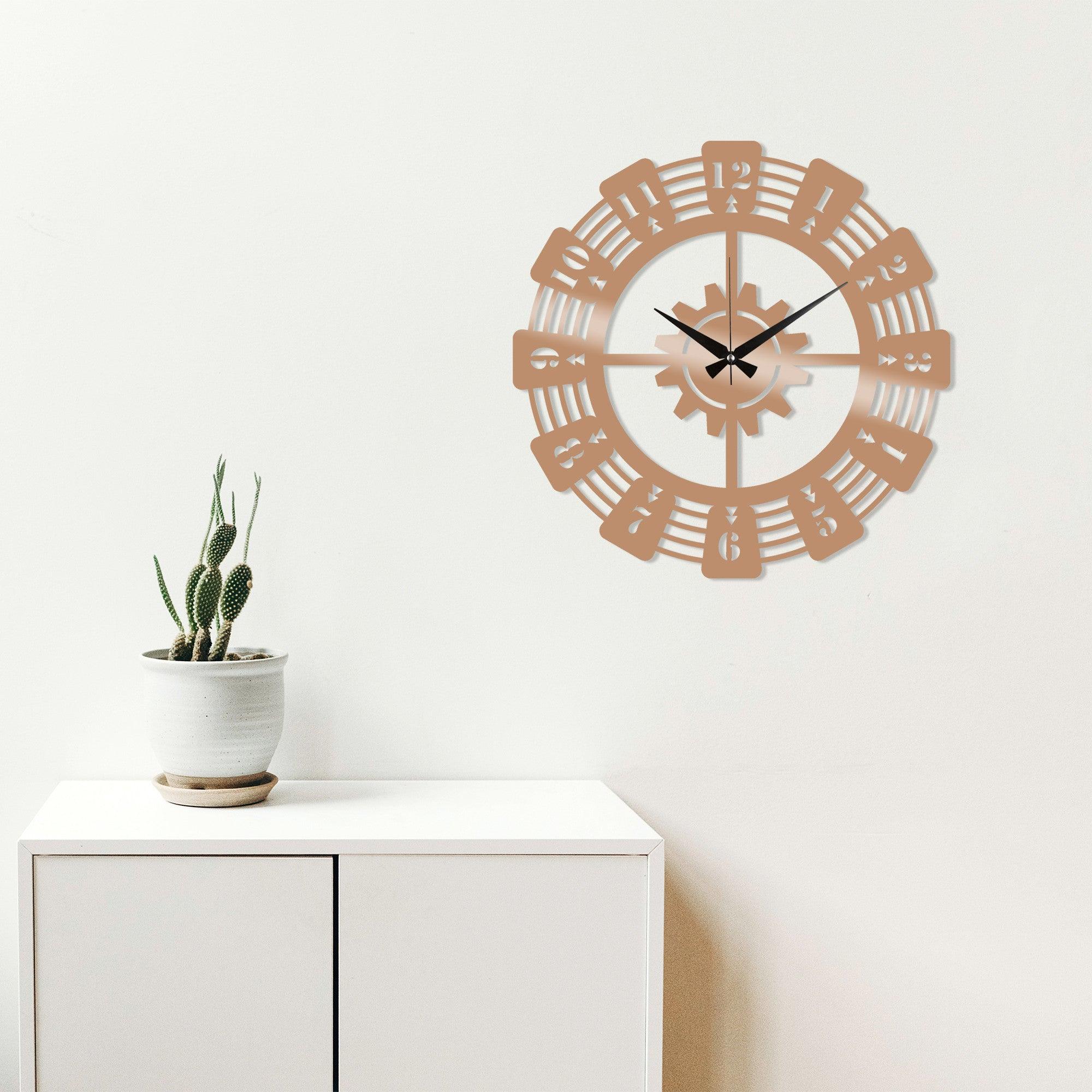 Ceas de perete Metal Wall Clock 22, Cupru, 48x1x48 cm