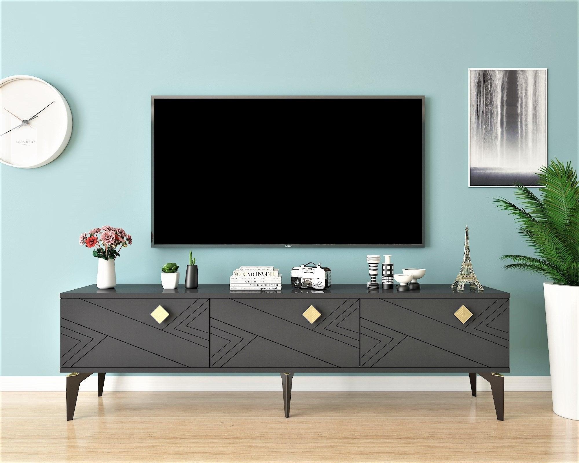 Comoda Tv Hayri cu 3 Usi, 150 X 35 X 64 Cm