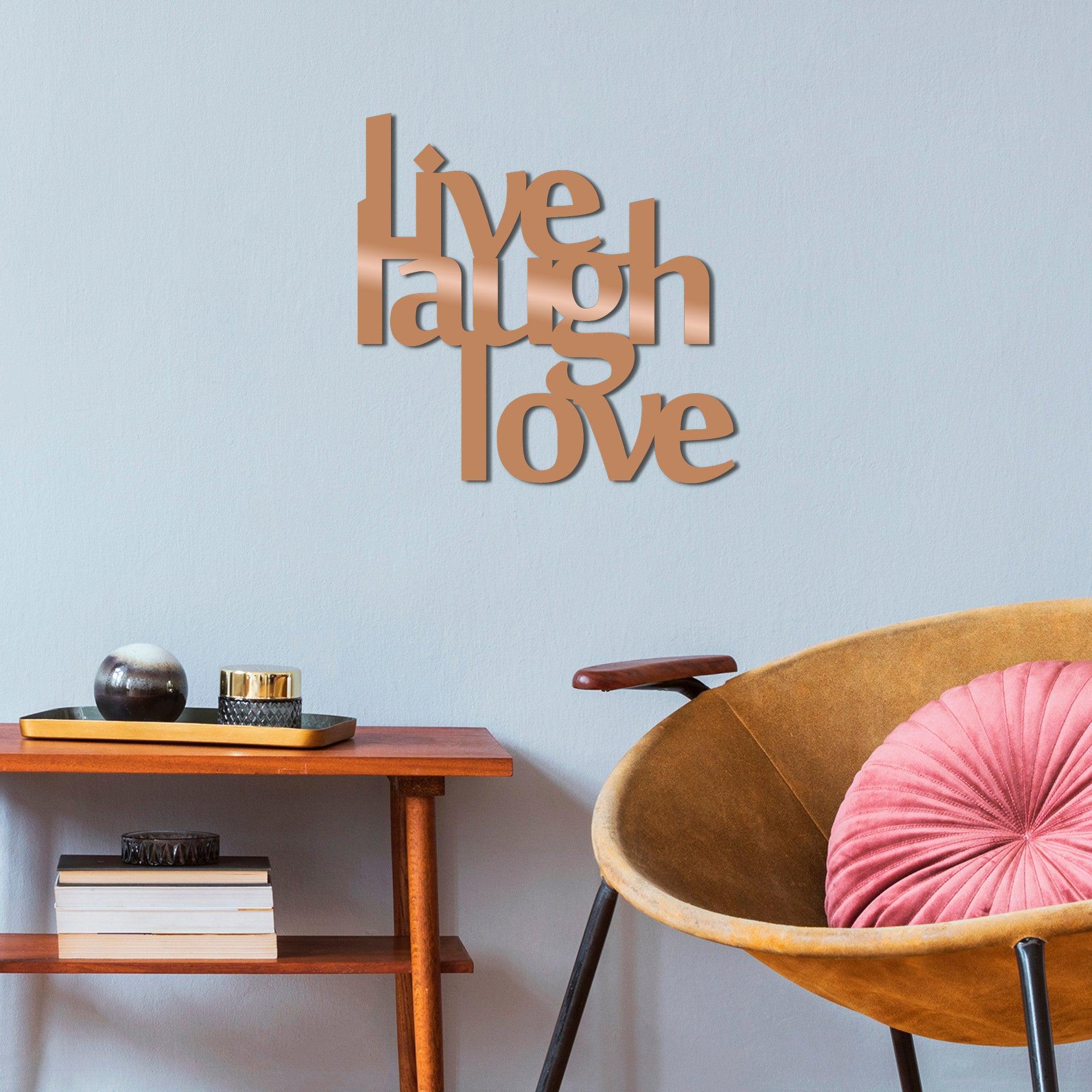 Decoratiune de perete Metal Lıve Laugh Love-metalwall, Cupru, 50x1x50 cm