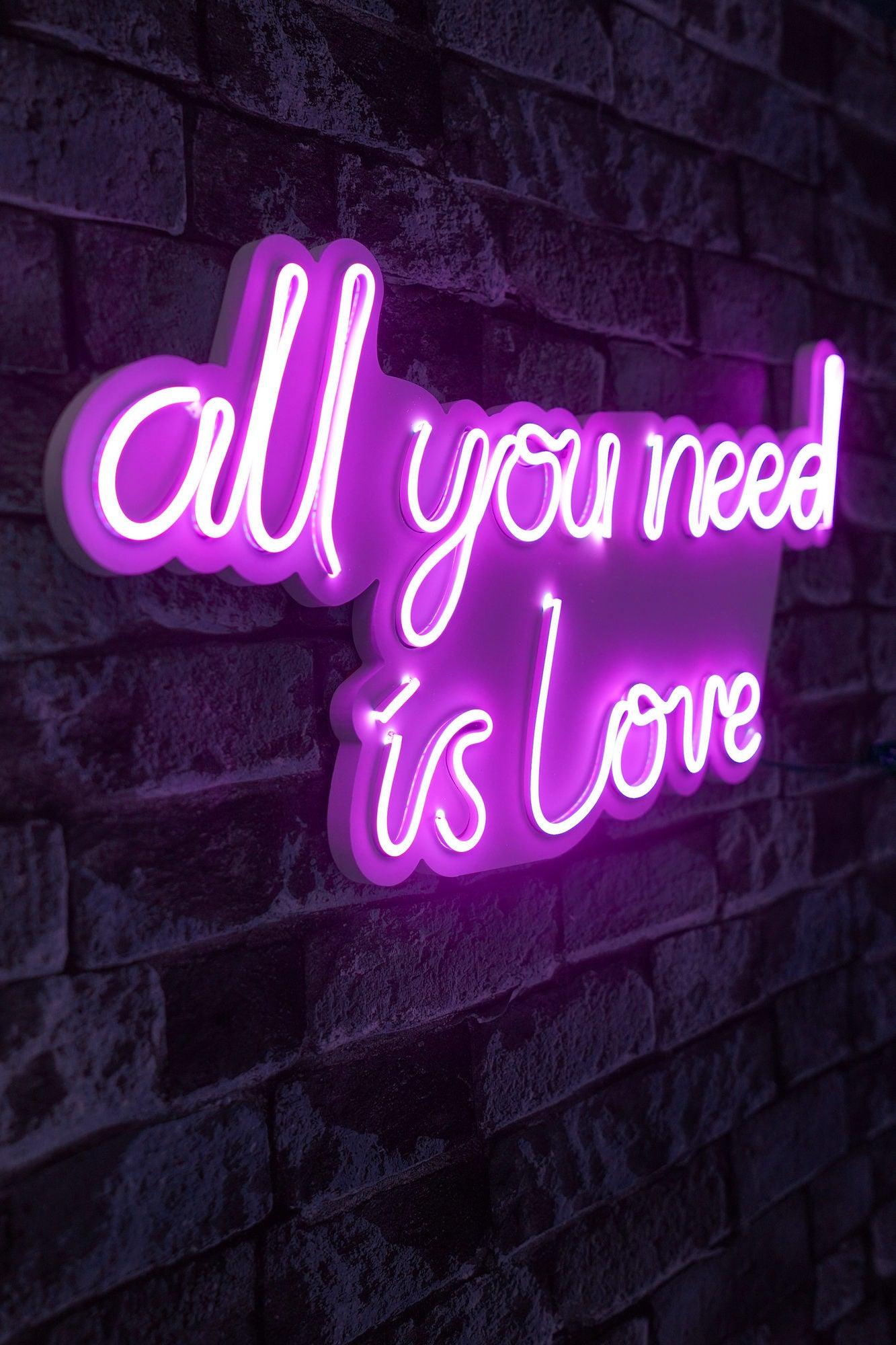 Lampa Neon All You Need Is Love, Albastru