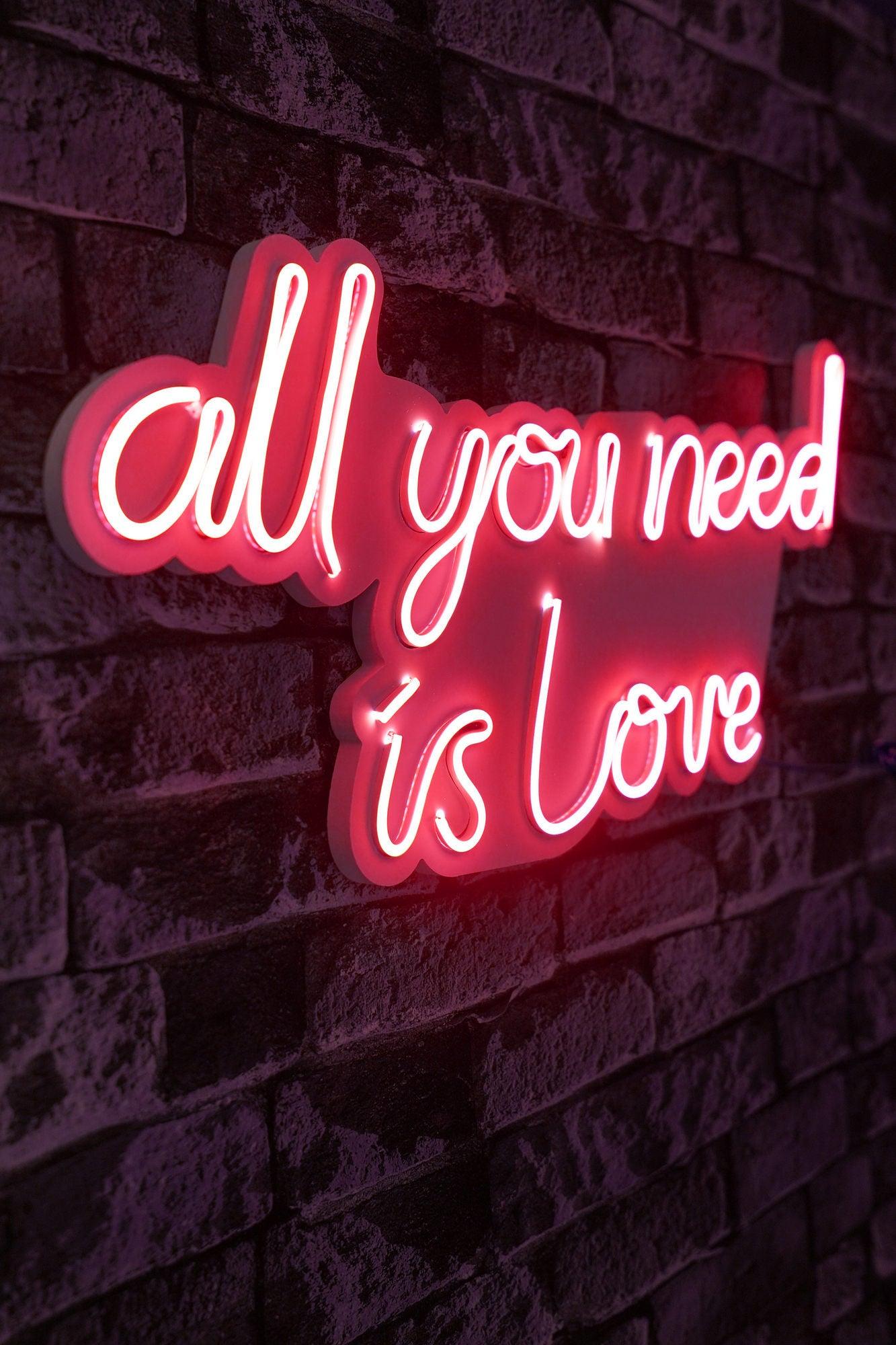 Lampa Neon All You Need Is Love, Albastru