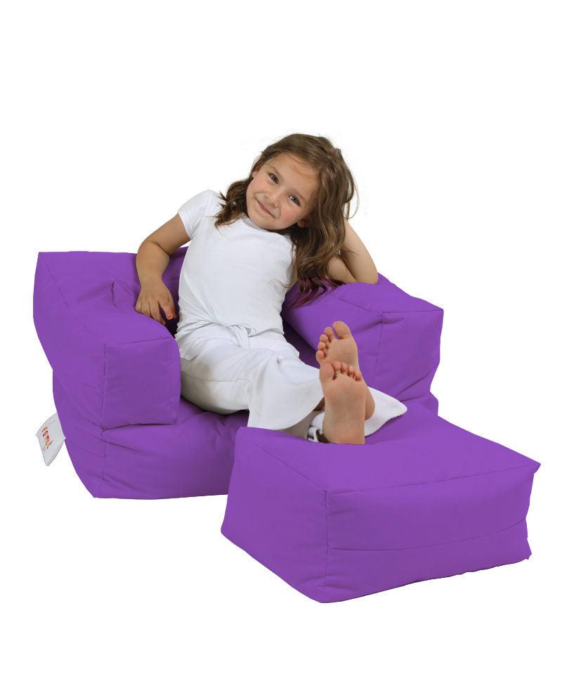 Sac de Fotoliu cu taburet Gradina Pentru Copii, Garden Bean Bag, 65 x 40 x 50 cm