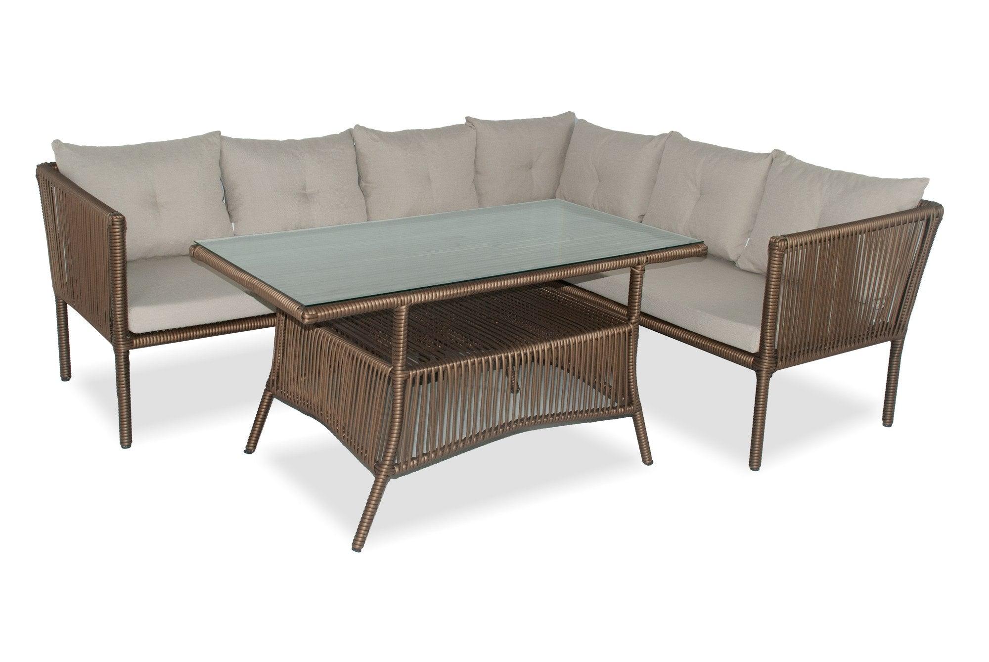 Set De Lounge De Grădină Shangai 5, Crem, 224X62X180 Cm