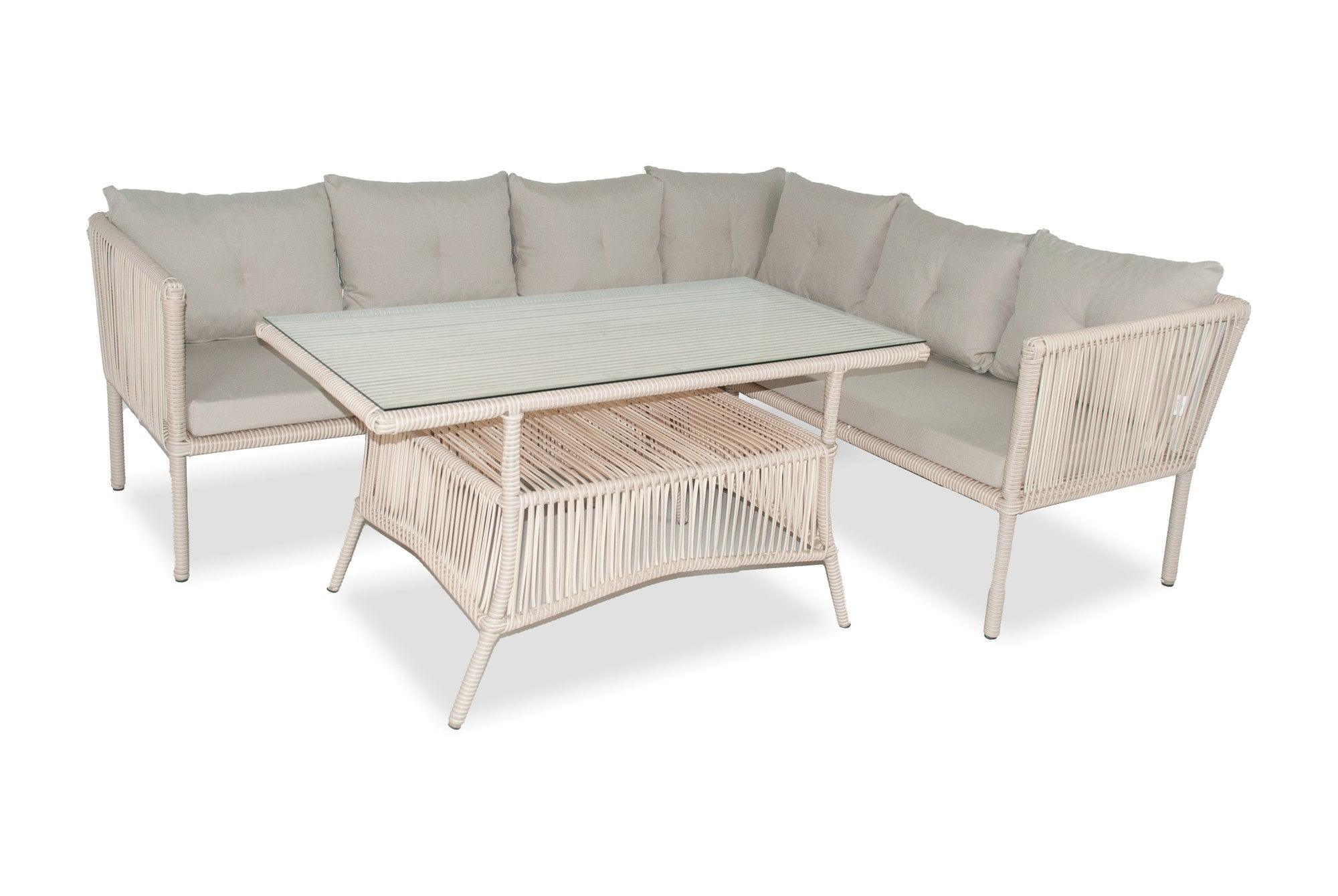 Set De Lounge De Grădină Shangai 5, Crem, 224X62X180 Cm