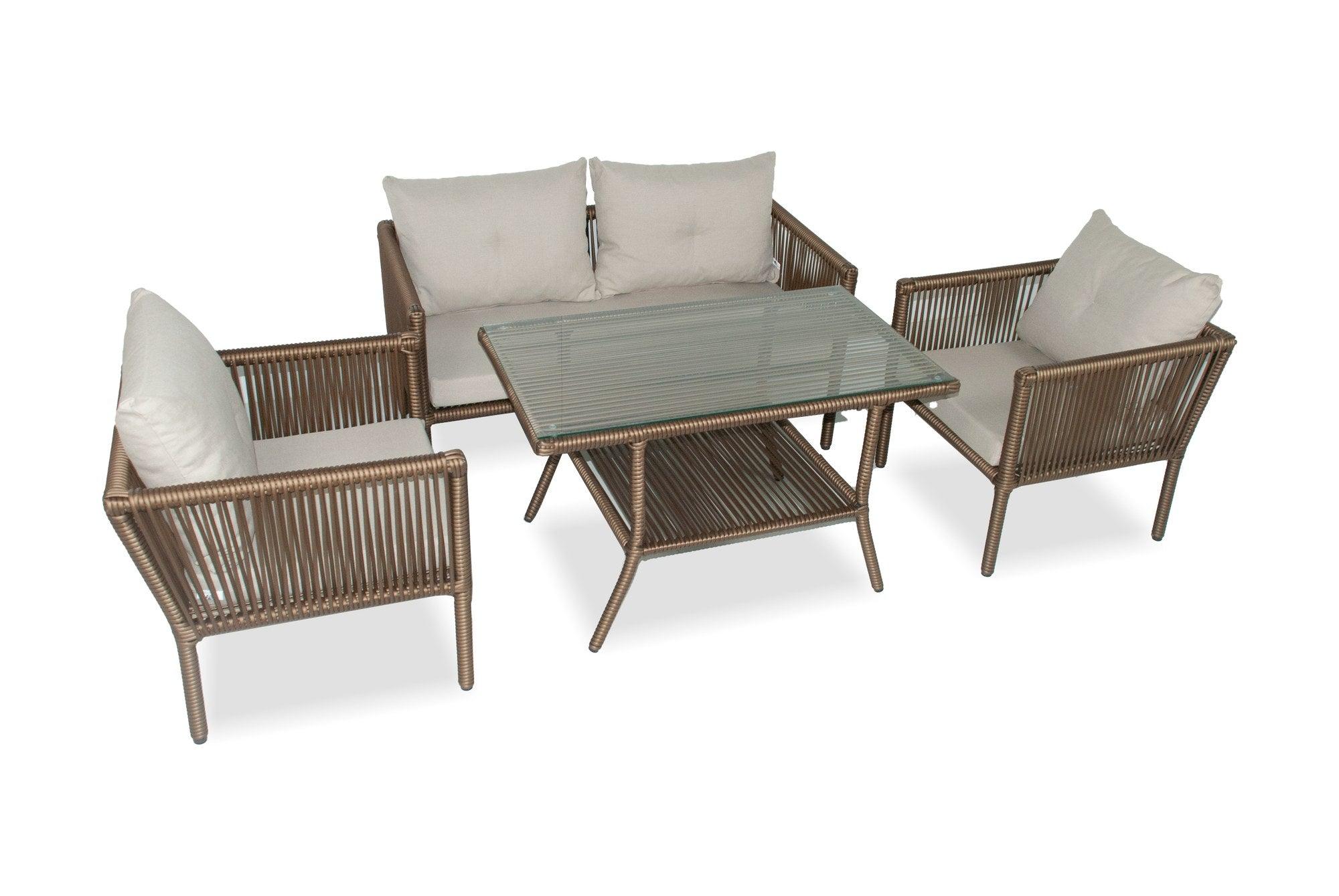 Set De Lounge De Grădină Shangai 62, Crem, 61X62X62 Cm