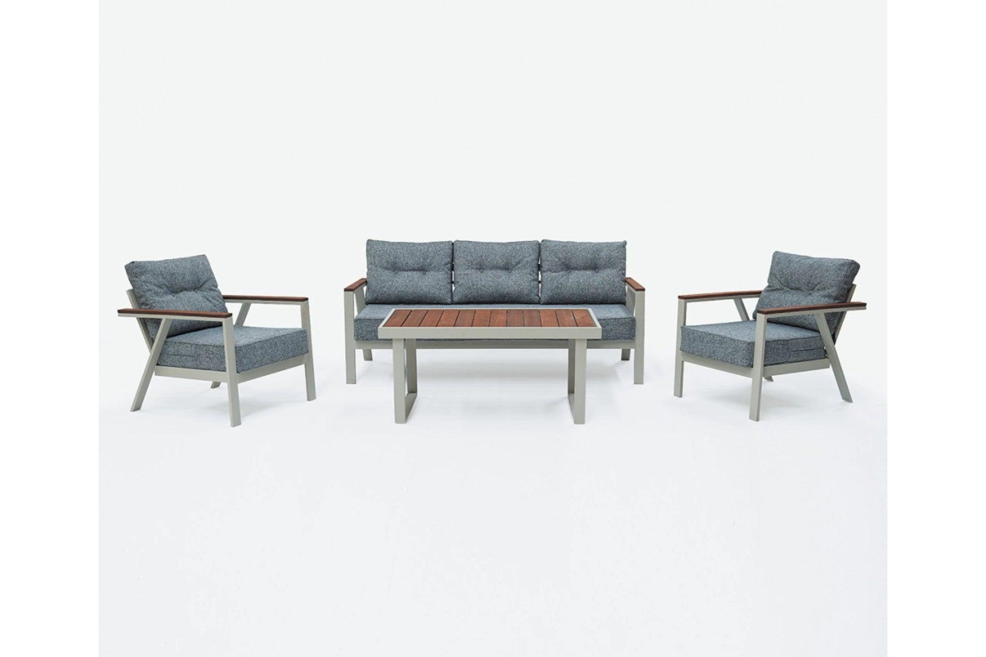 Set de lounge de grădină Sneker, Gri, 200x90x80 cm