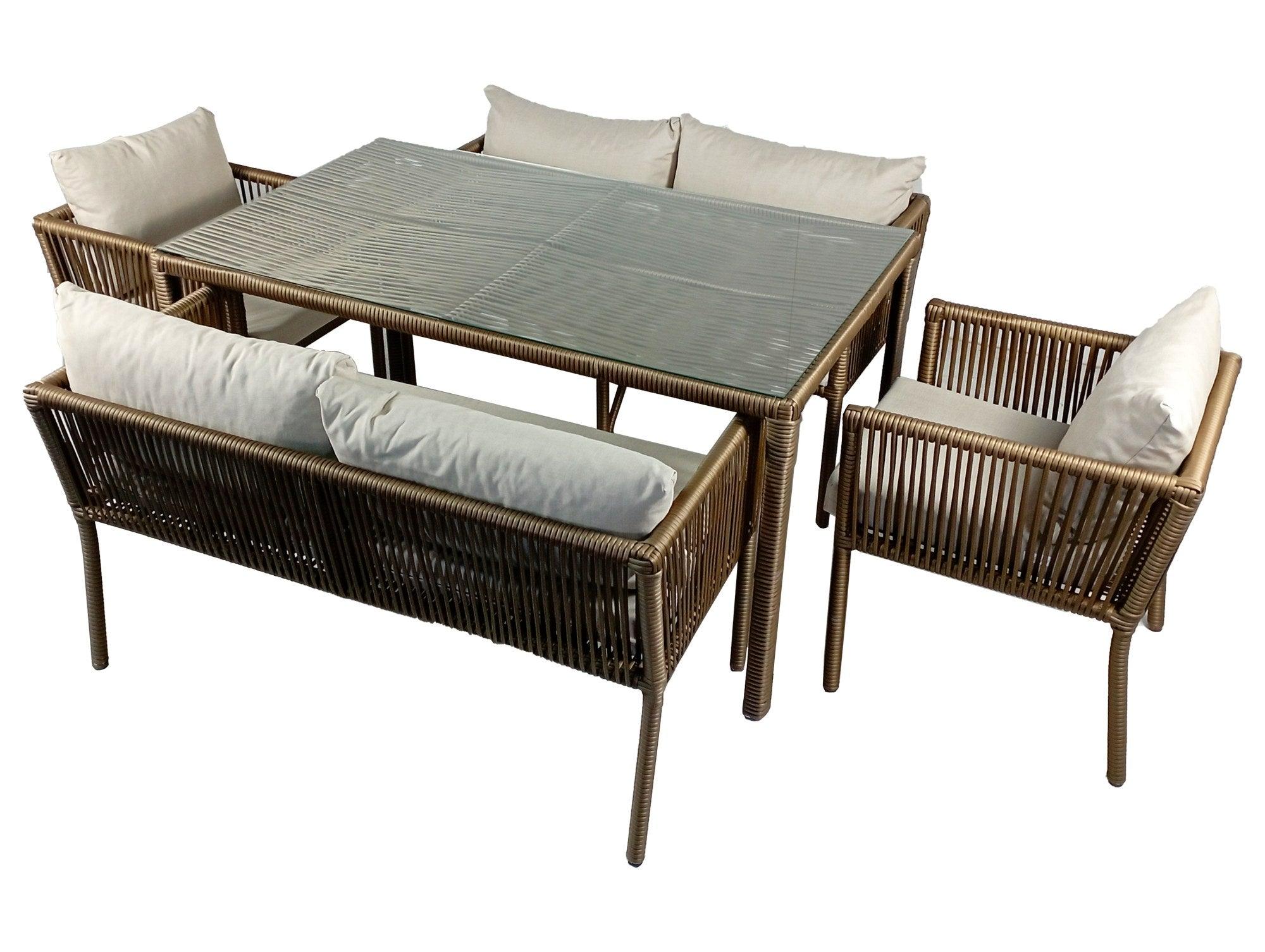 Set De Lounge De Grădină Vera 2, Maro Inchis, 150X75X90 Cm