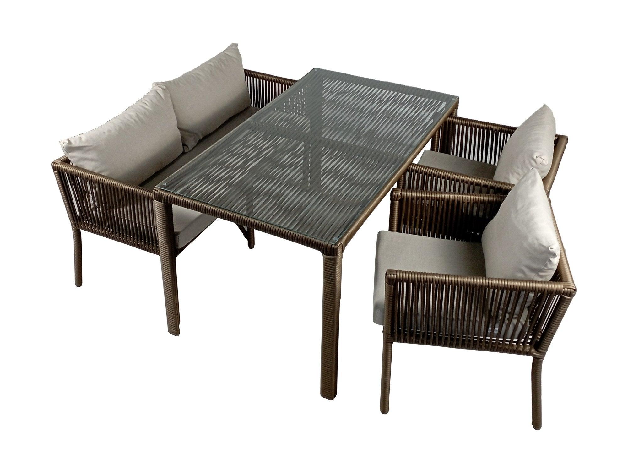 Set De Lounge De Grădină Vera 3, Maro Inchis, 140X75X80 Cm