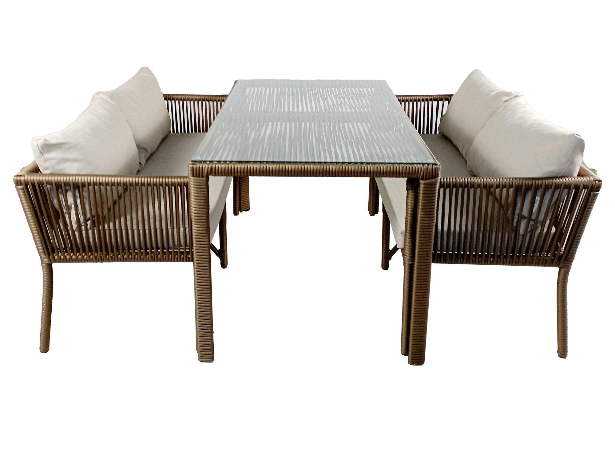 Set De Lounge De Grădină Vera 4, Maro Inchis, 140X75X80 Cm