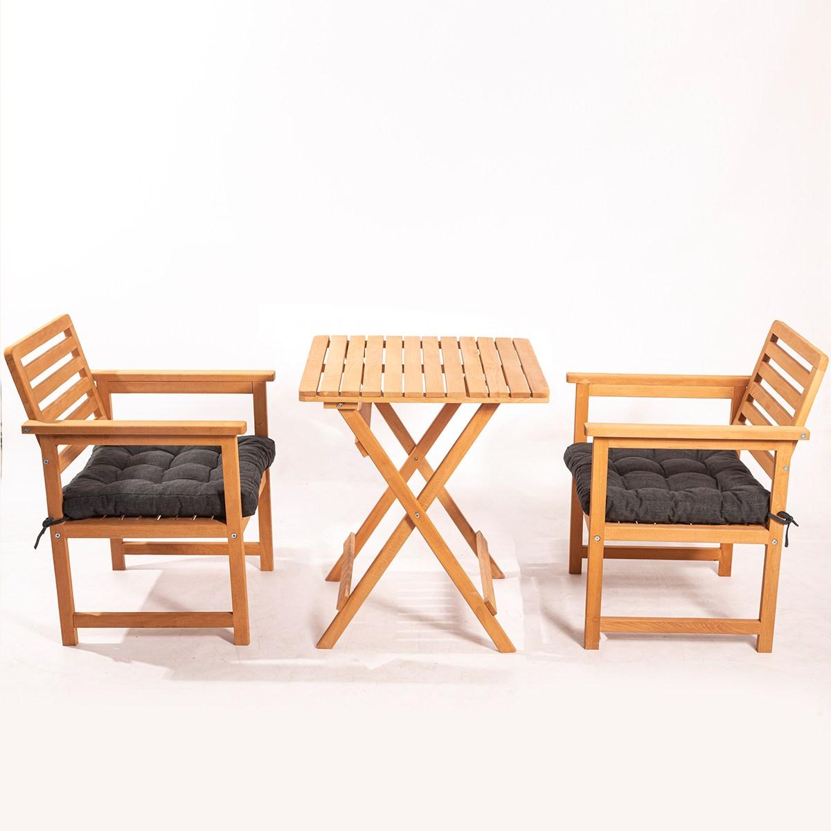Set masă și scaune de grădină (3 bucăți) MY010, Maro, 80x72x60 cm