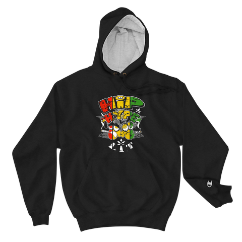 hoodie half on