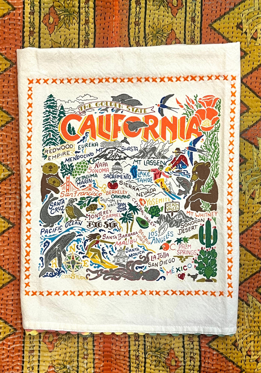 Papersharks California Sketches Flour Sack Towel – Santa Barbara