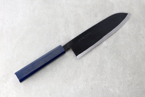 Santoku mit blauem Griff