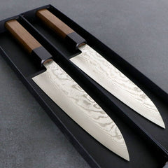 Damast Messern mit verschiedenen Materialien und Designs