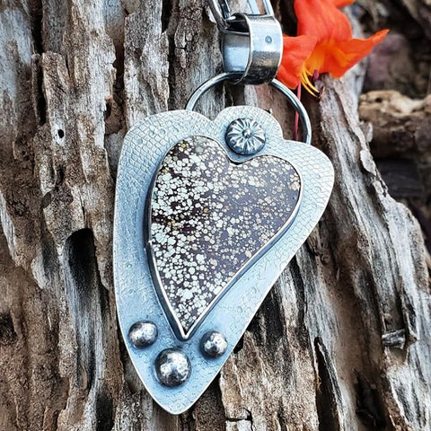 heart pendant with flower finding