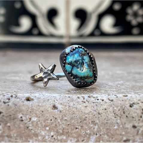 turquoise star ring