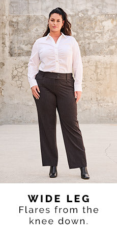 Womens Plus Size V-Front Boot Cut Pants - Pants & Leggings, Theatricals  D5107W