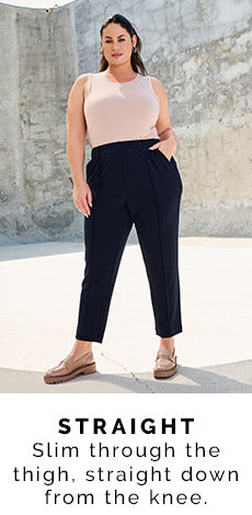 plus size straight fit pants