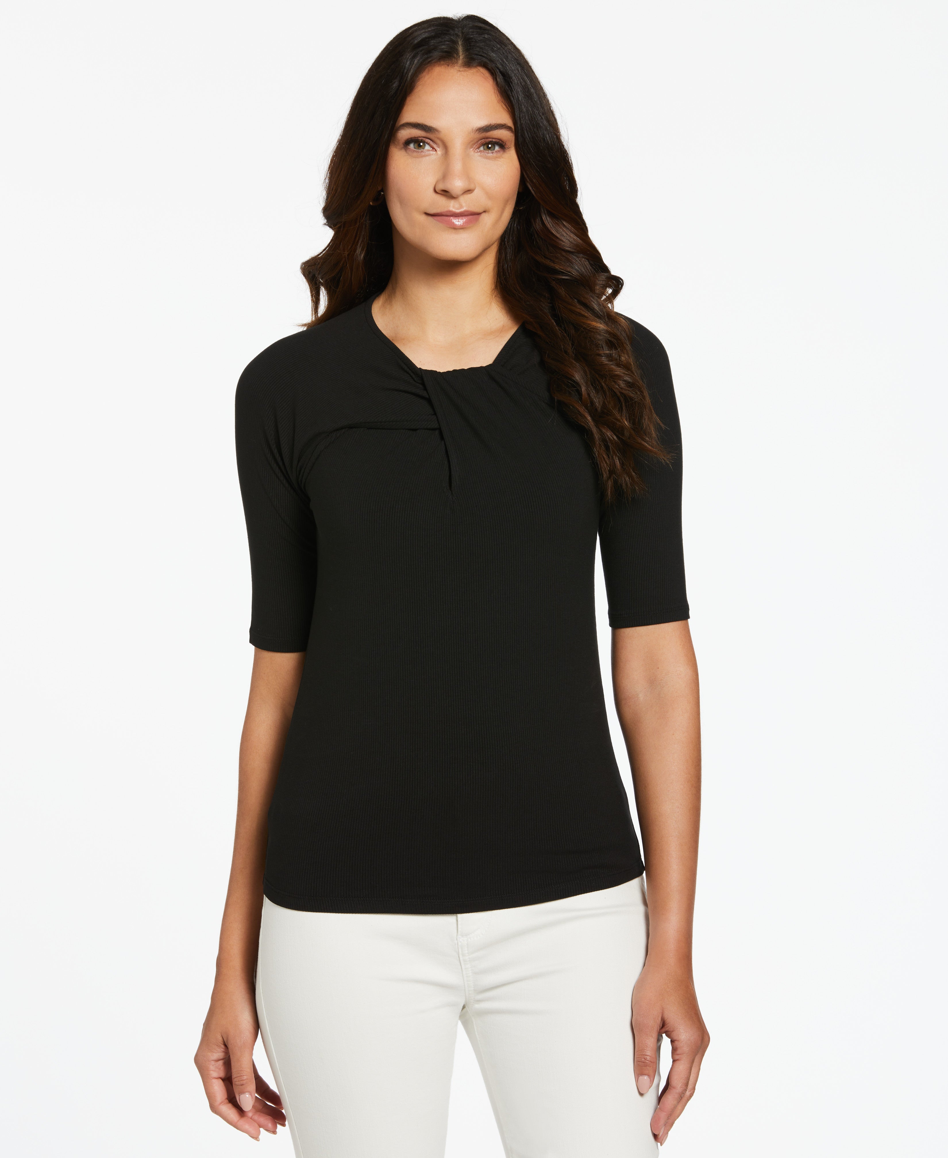 Women's Drape Front Knit Top