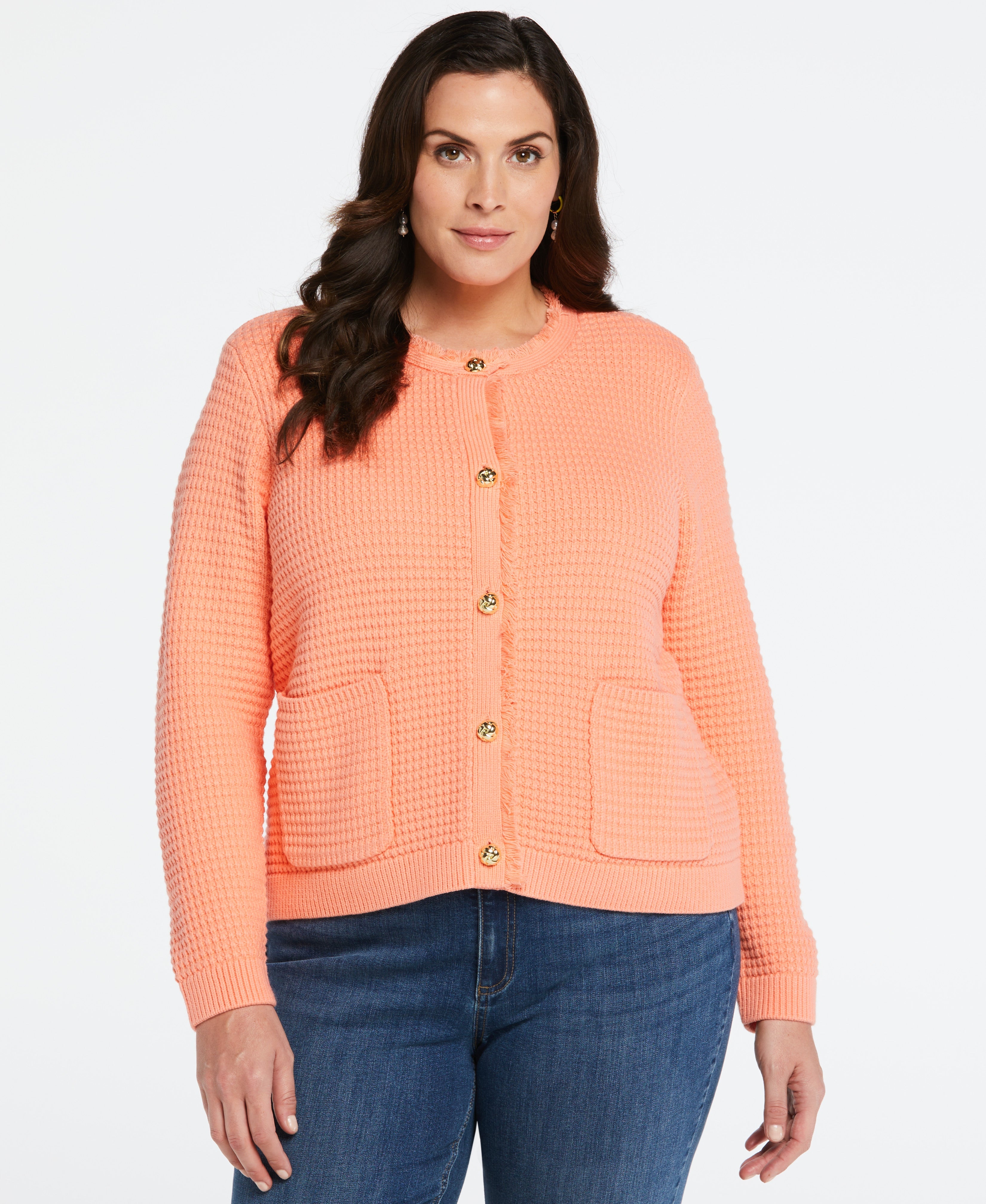 Plus Floral Cardigan Sweater | Rafaella