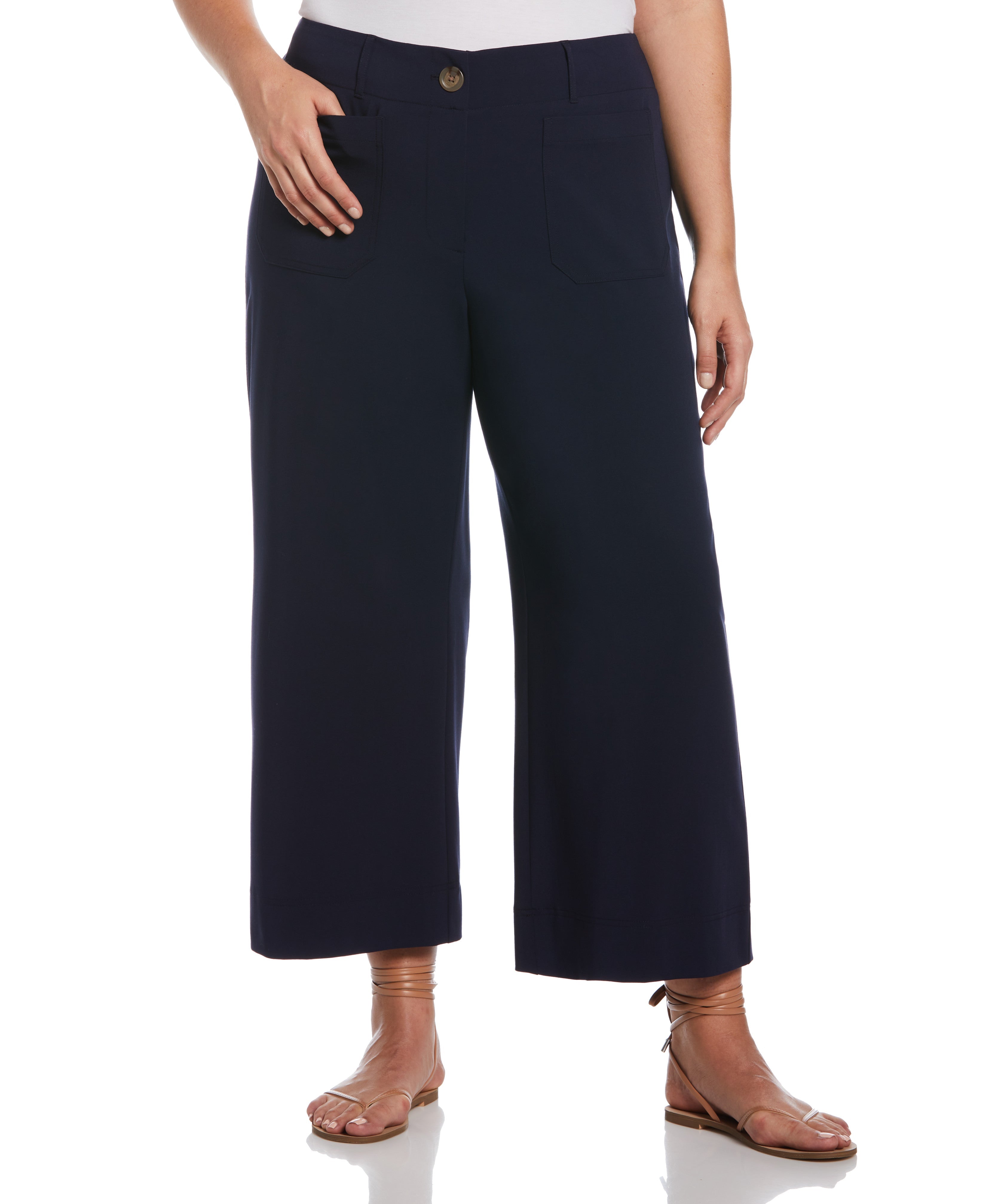 PENNY PLAIN Sage Ankle Grazer Bengaline Trousers