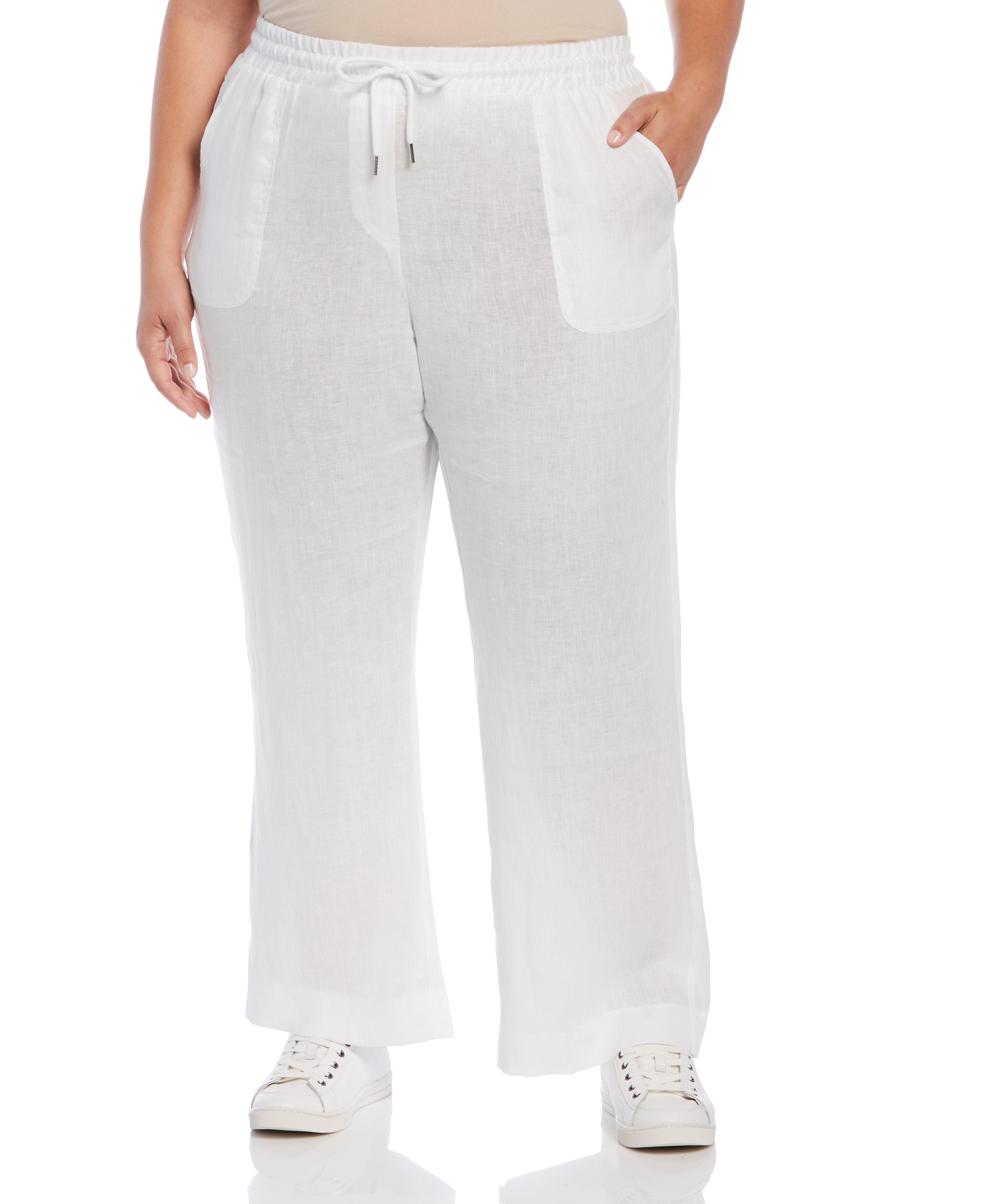 Soft Surroundings Wide Leg Pull On Split Hem Pants White Size Large