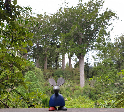 wooden toy at Waiau Falls kauri grove