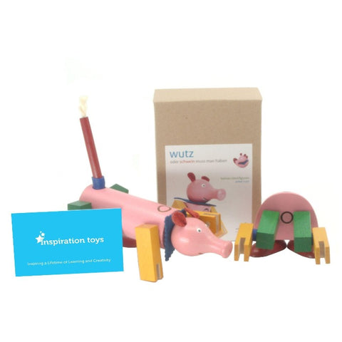 Wooden construction toys - Wutz the pig