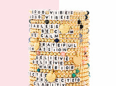 Little Word Projects Stack of Gold Filled Bead Bracelets