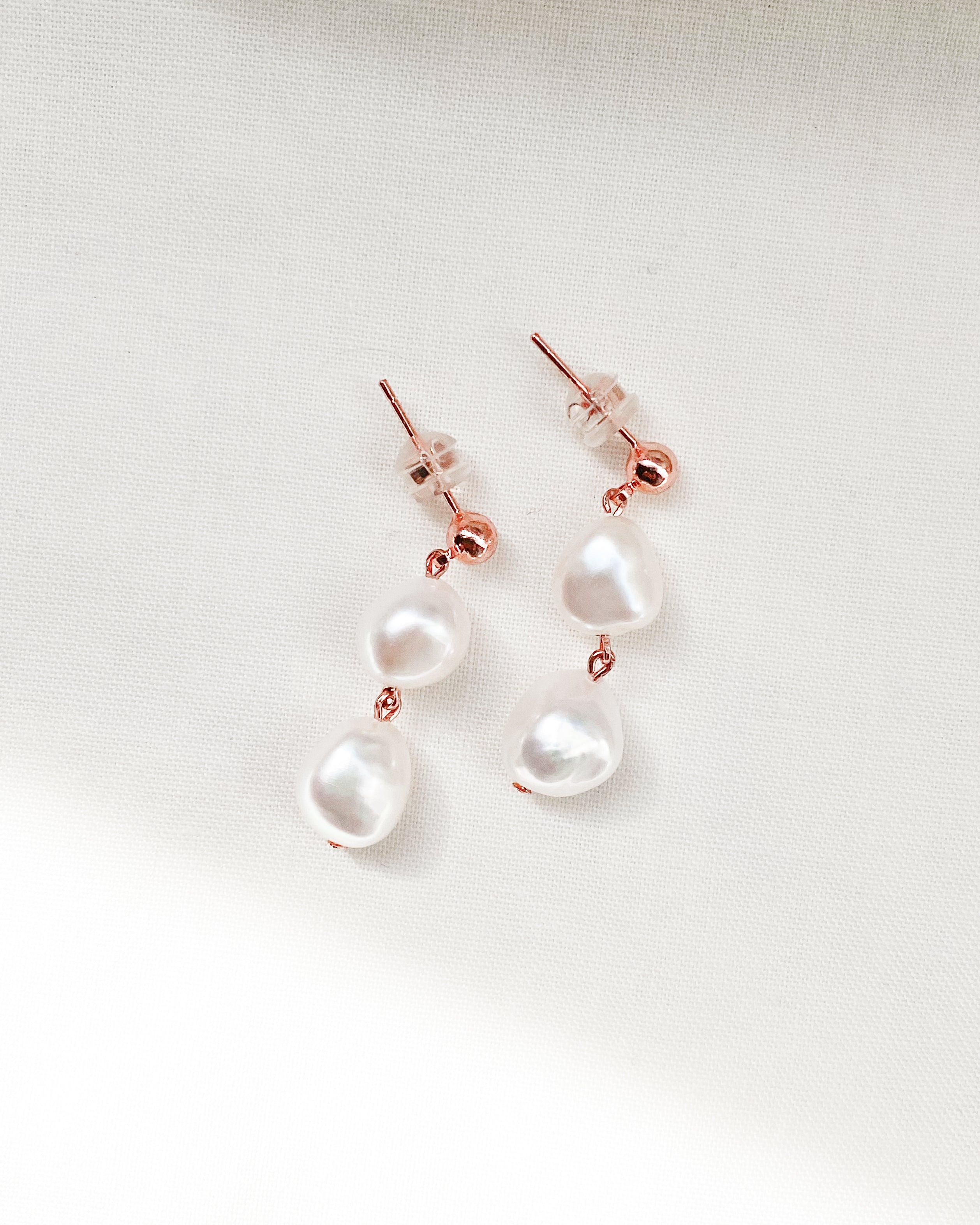 Elisse Double Pearl Drop Studs – The Traveller Series