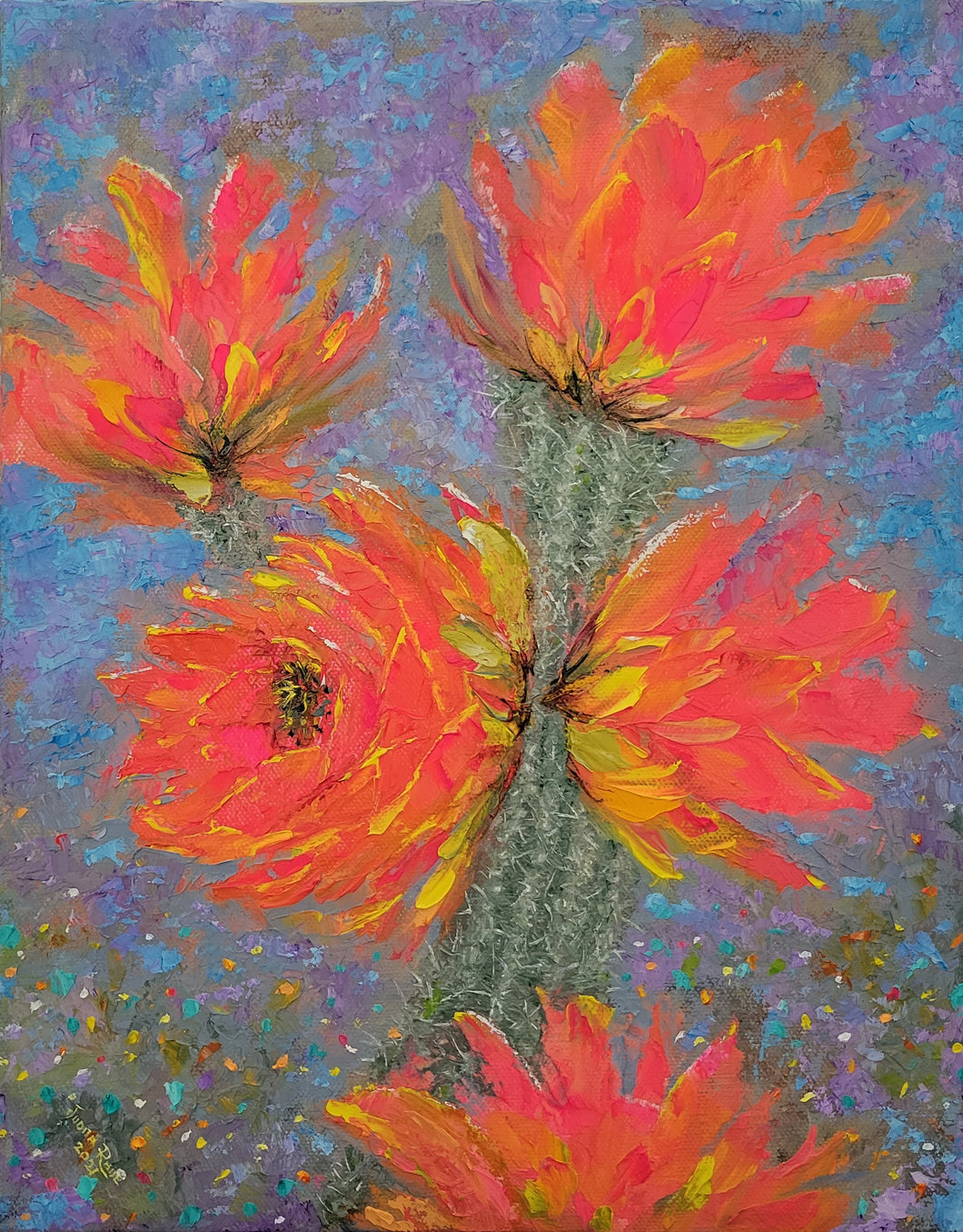 cactus flower painting