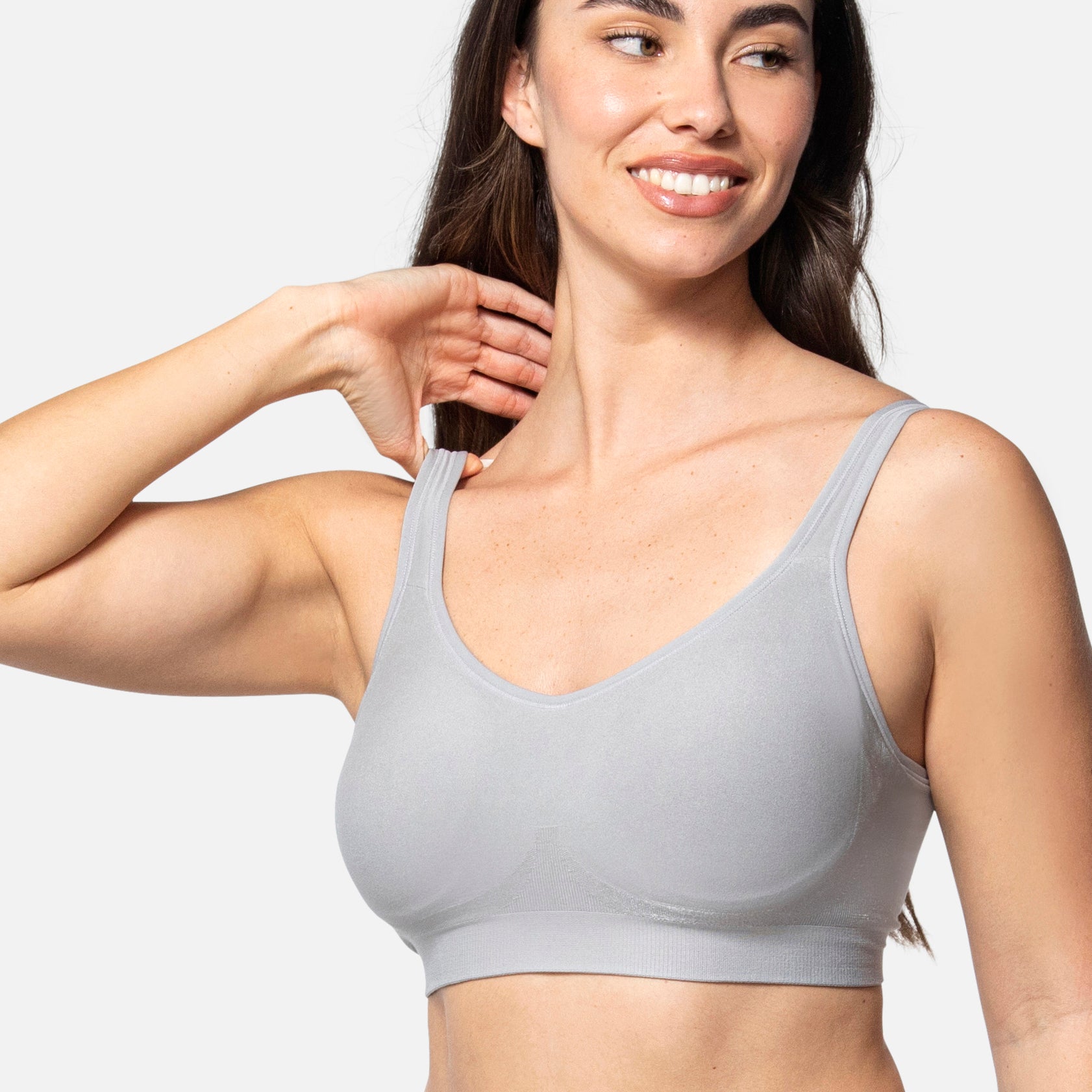 Eashery Underoutfit Bras for Women Women's Blissful Benefits  Underarm-Smoothing with Seamless Stretch Wireless Lightly Lined Comfort Bra  Grey 38 