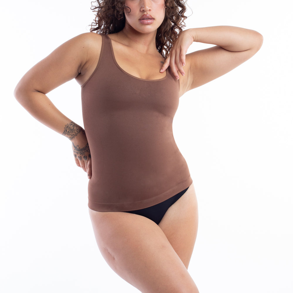 Seamless Firm Control Compression Shapewear Camisole Tank With Adjusta–  Curvypower