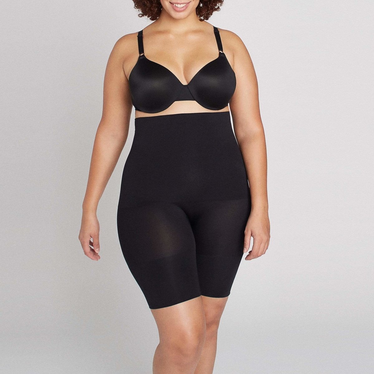 Plus Size Shapewear Shorts High Waisted Belly Control Compression Bottom  Short Leggings Knee Length Legging (4X-Large, Black) 