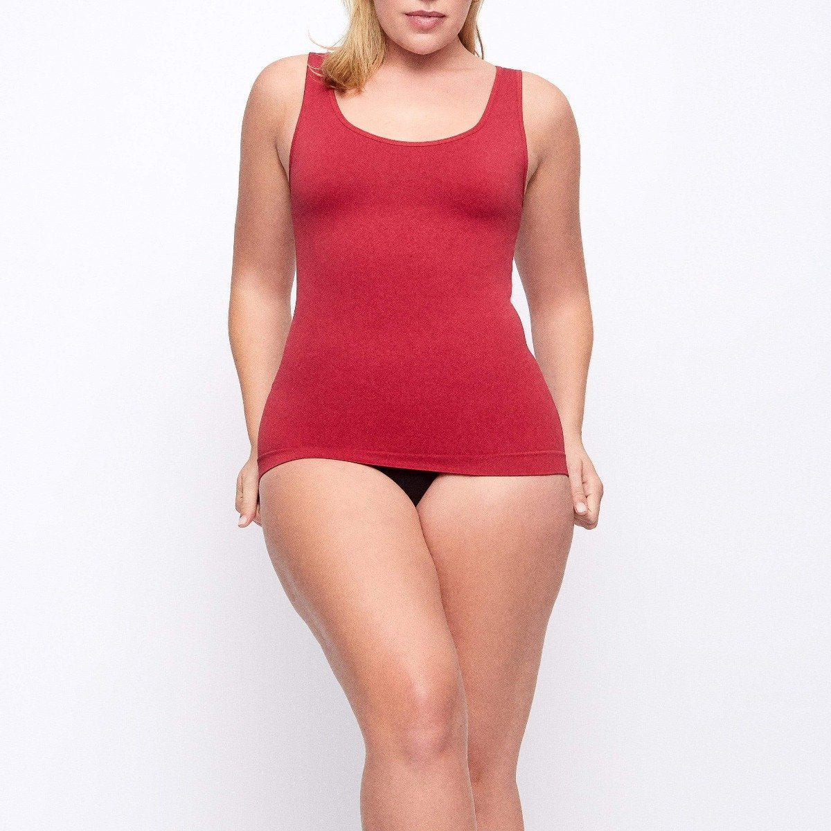 Red Mesh Lace Up Body Shaper Slimming Shapewear Underweary Lingerie Tank Top  Halter
