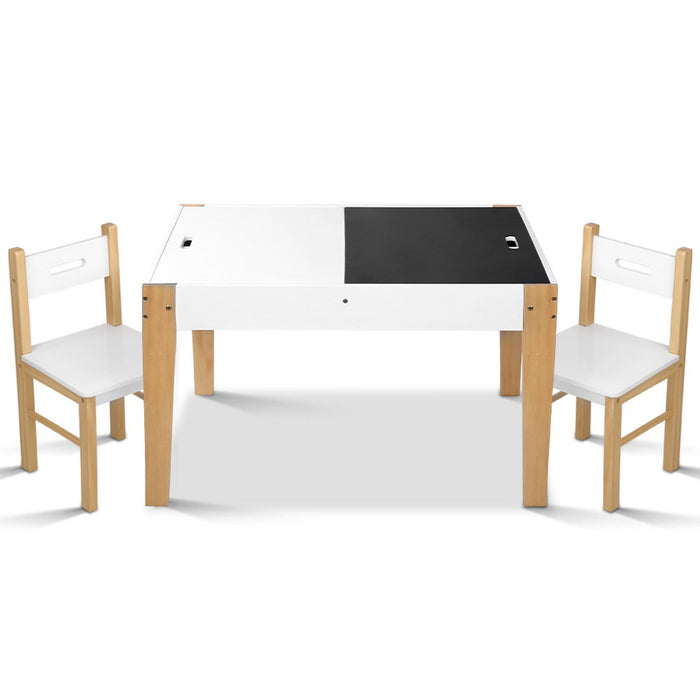 kids table and storage