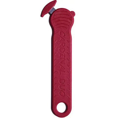 Red Duo Safety Cutter with double protected blades for safe push-pull cutting. Ideal for packaging and office use in hardware toolkits.