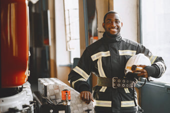 Fireman in a firestation