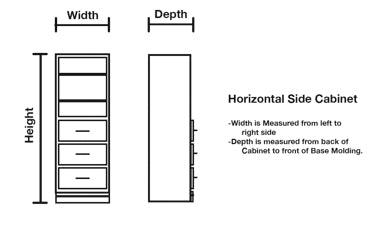 Horizontal melamine side cabinet schematics