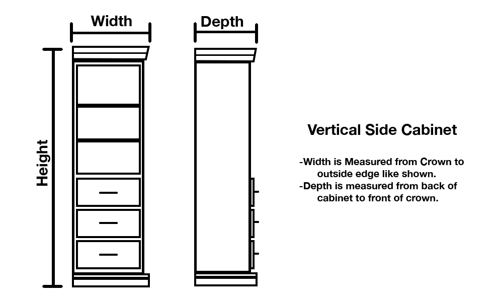 Vertical wood side cabinet schematics