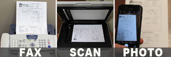 Send design form by fax, photo or scan