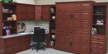 Queen American Heritage murphy bed with workstation