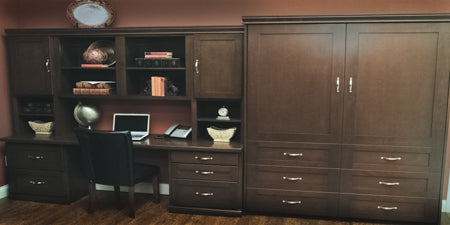 Full dresser cabinet murphy bed with workstation