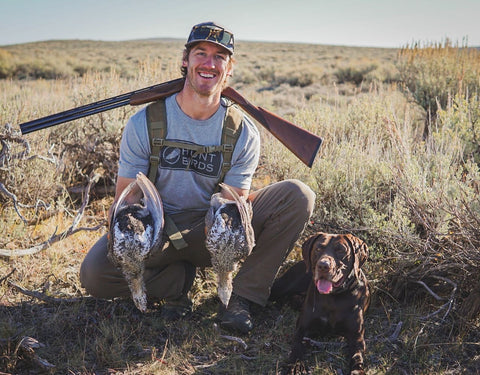 Final Rise Summit Upland Hunting Vest with Sage Grouse and GSP Shorthair Hunting Dog