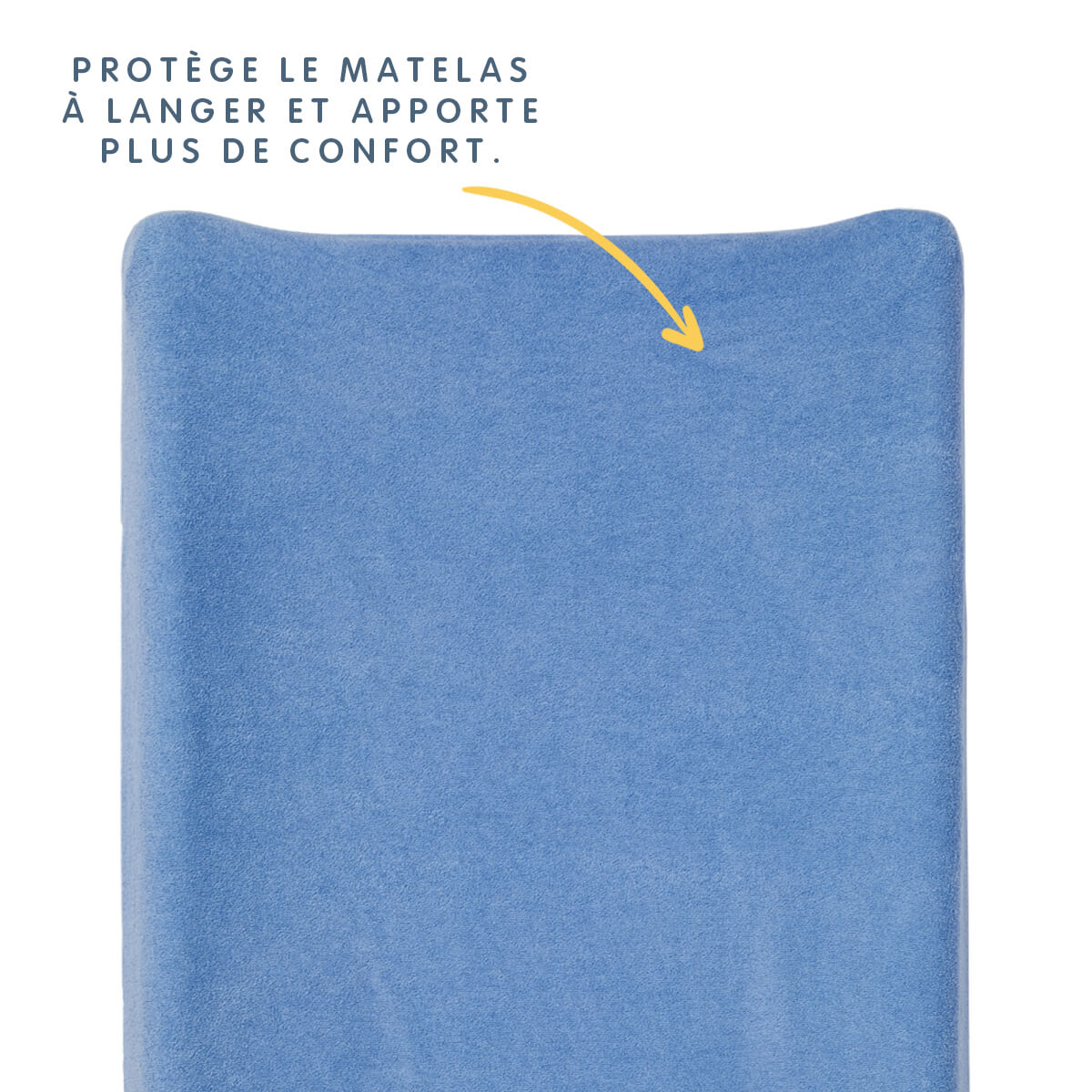 Housse de matelas à langer en éponge 50x70 cm - Bleu Jean