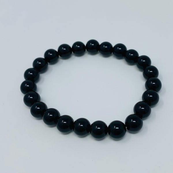 45 mm Black Onyx Beads Single Line Bracelet  Surat Diamond