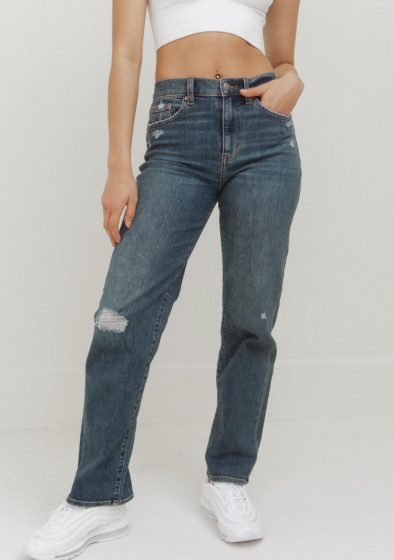 Faded soft wide-leg jean, Contemporaine, High Rise