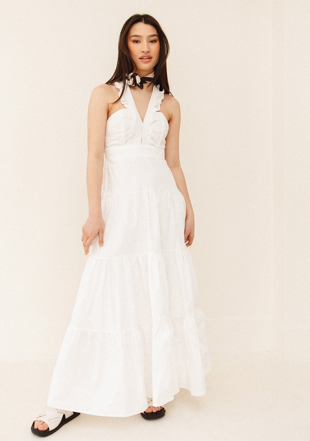 White Maxi Dress / White Dress / Plus Size Dress / Summer Dress /  Asymmetric Dress / Long Dress / Oversized Dress / Elegant Dress / 35022 