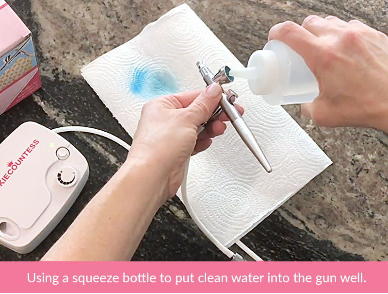 cleaning and airbrush with water